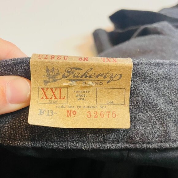 NWT Faherty Rory Pant Trouser Tweed Grey Charcoal Tailored Straight Wide Leg XXL - Picture 10 of 14
